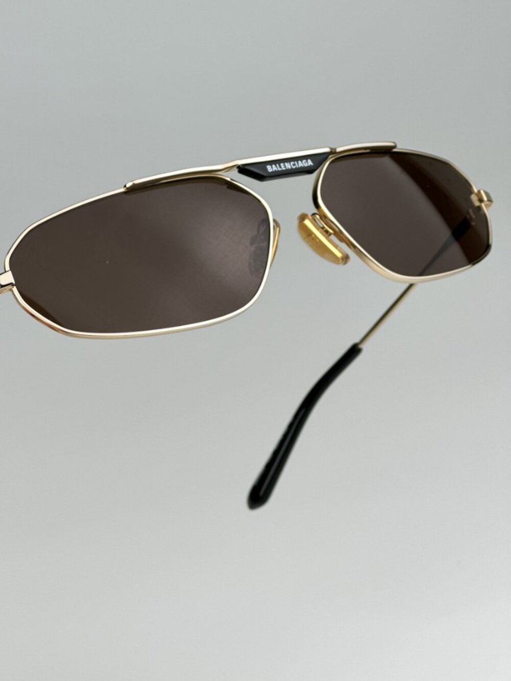 BALENCIAGA BB0245S 003 GOLD GEOMETRIC SUNGLASSES